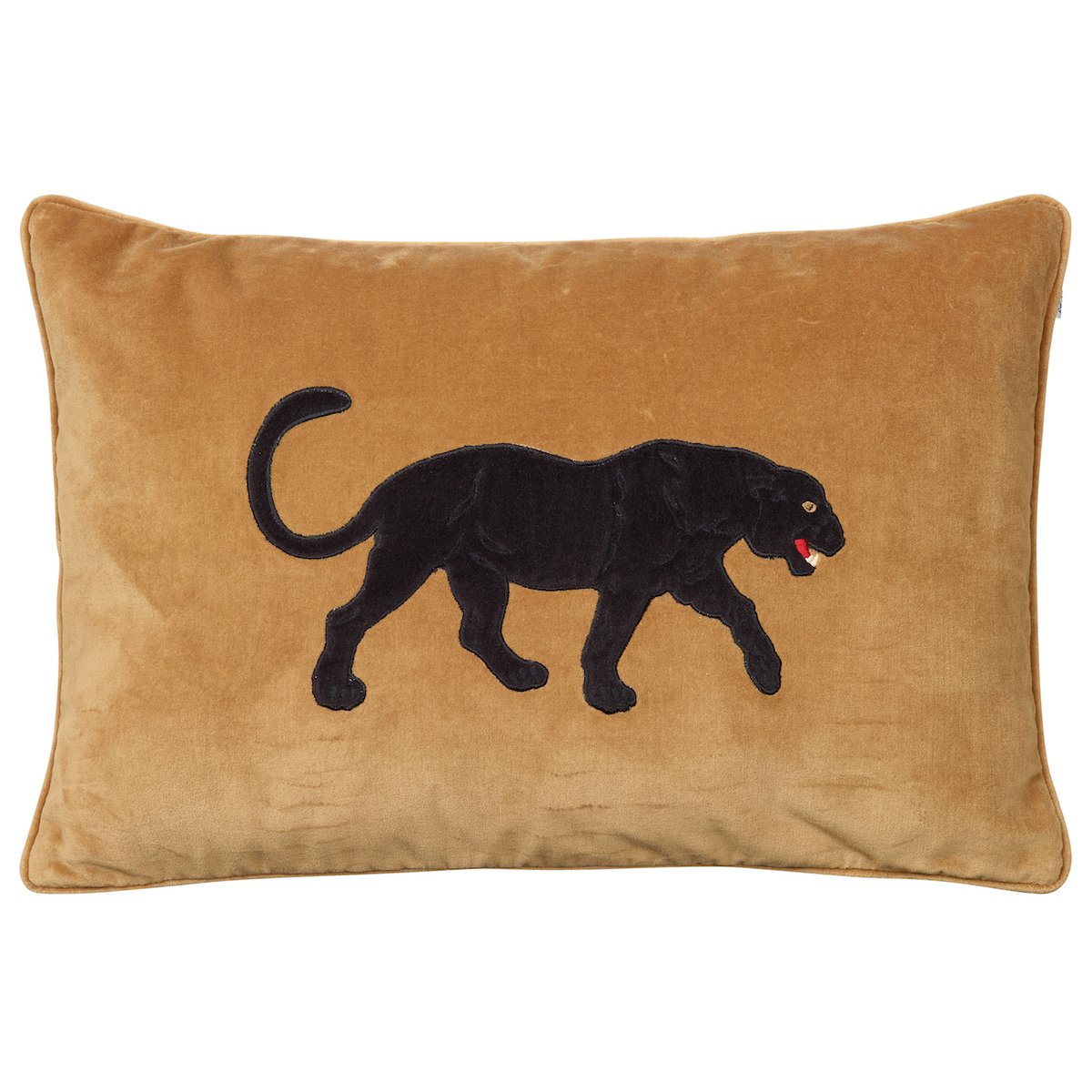 Bilde av Chhatwal & Jonsson Embroidered Black Panther putevar 40x60 cm Masala yellow