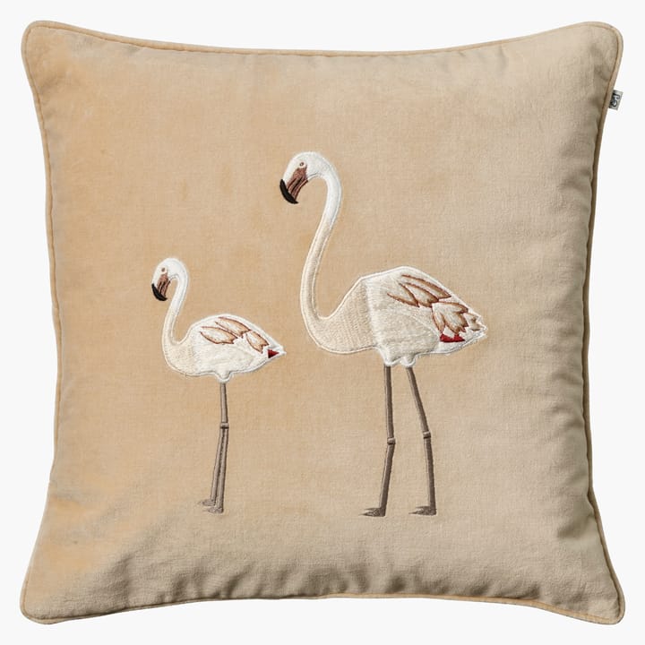 Embroidered Flamingo putevar 50x50 cm - Beige - Chhatwal & Jonsson