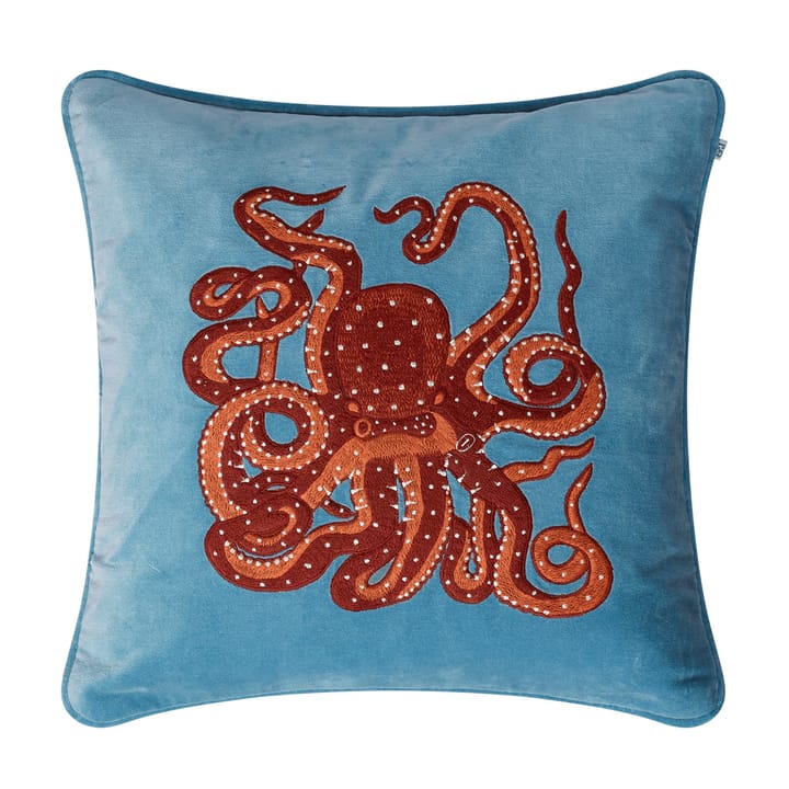 Embroidered Octopus putetrekk 50x50 cm - Heaven blue-oransje-rose - Chhatwal & Jonsson