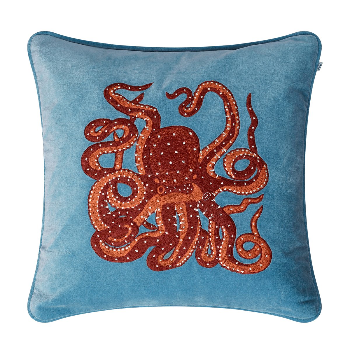 Bilde av Chhatwal & Jonsson Embroidered Octopus putetrekk 50x50 cm Heaven blue-oransje-rose