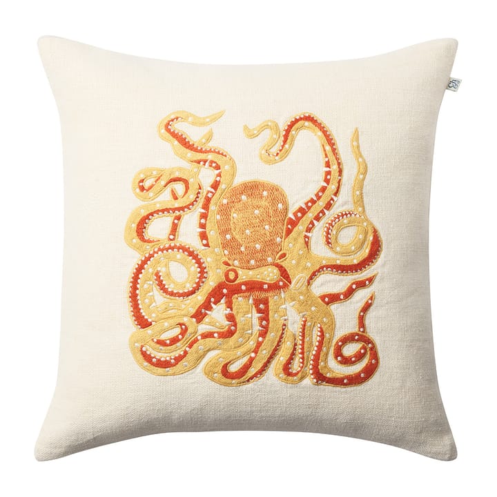 Embroidered Octopus putetrekk 50x50 cm - Spicy yellow-orange - Chhatwal & Jonsson