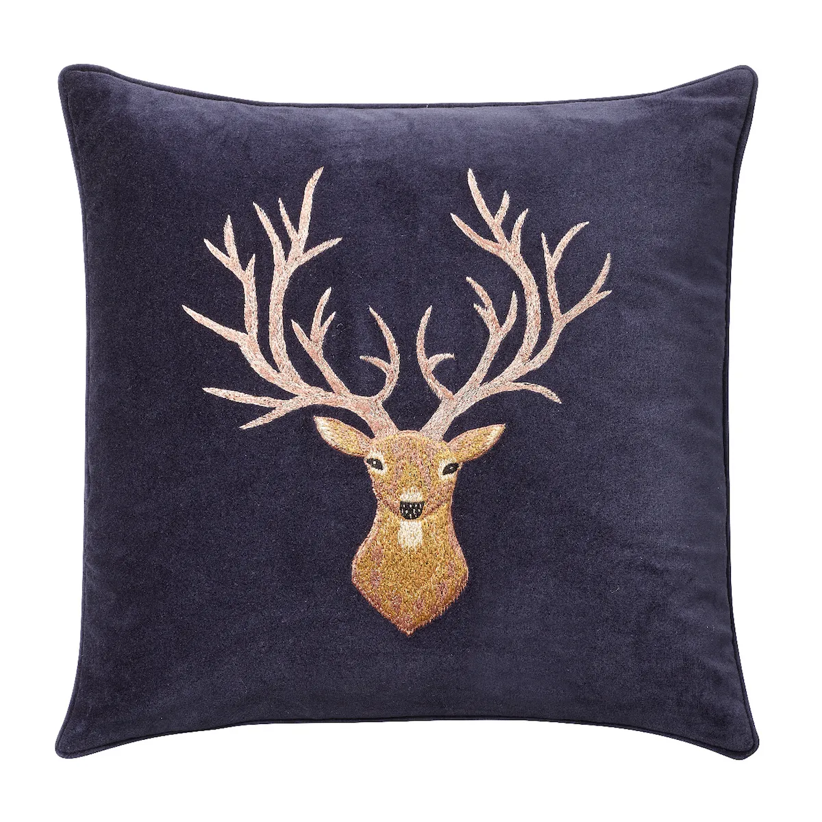 Embroidered Reindeer putetrekk 50 x 50 cm, Navy Chhatwal & Jonsson