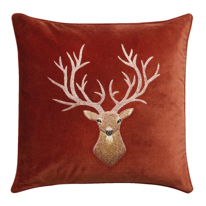 Embroidered Reindeer putetrekk 50 x 50 cm - Rust - Chhatwal & Jonsson