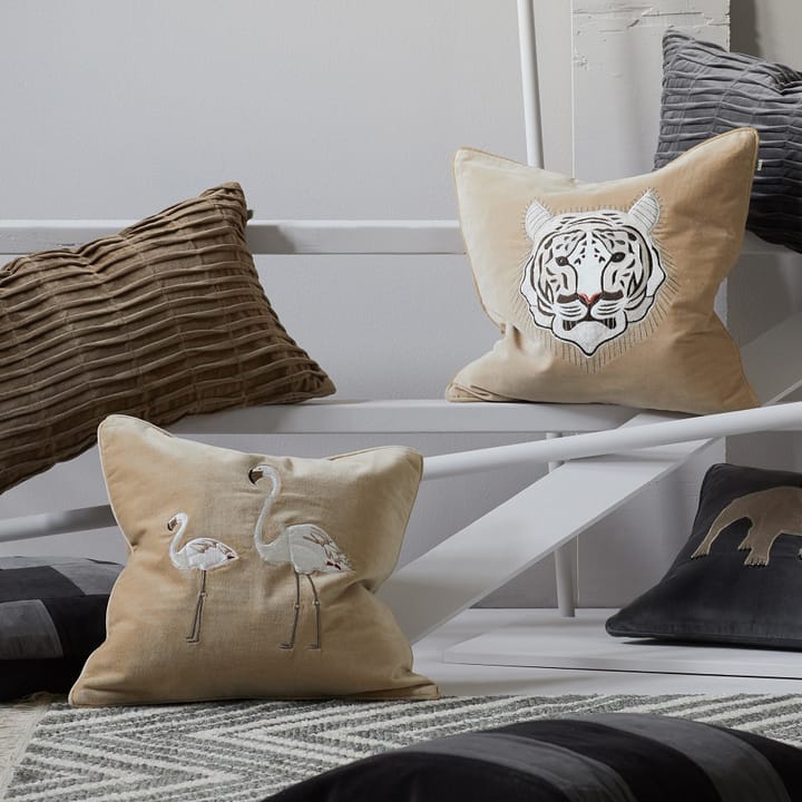Embroidered Tiger putevar 50x50 cm, Beige Chhatwal & Jonsson