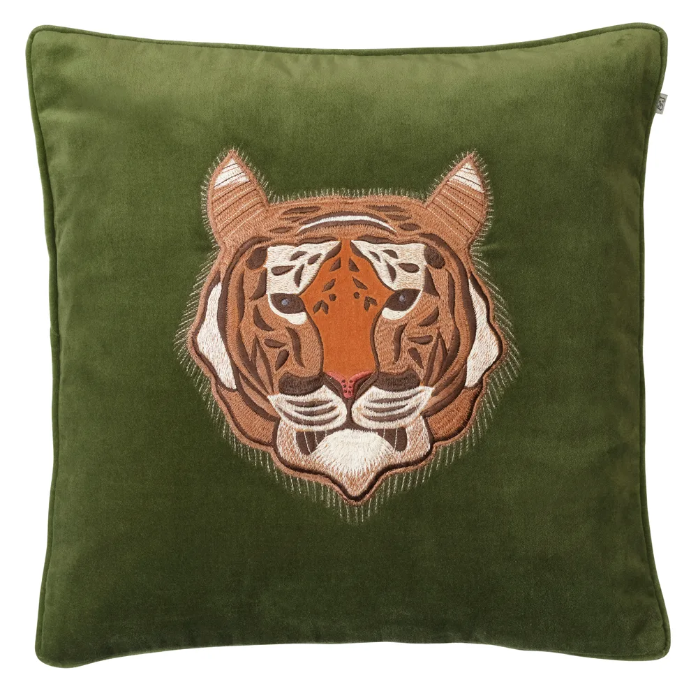 Embroidered Tiger putevar 50x50 cm, Cactus green Chhatwal & Jonsson