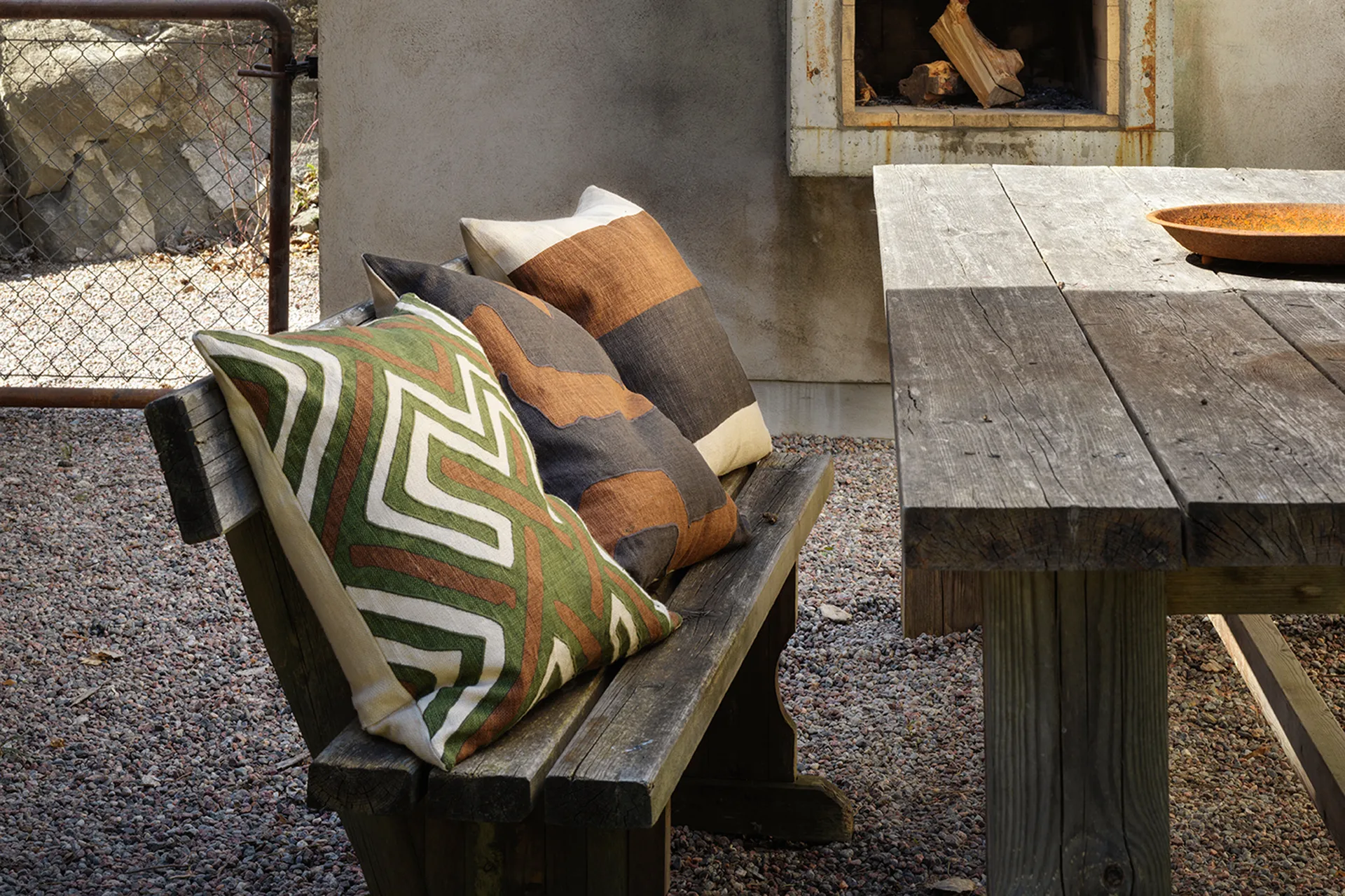 Gujarat putetrekk 50 x 50 cm, Taupe-Cactus Greeen Chhatwal & Jonsson