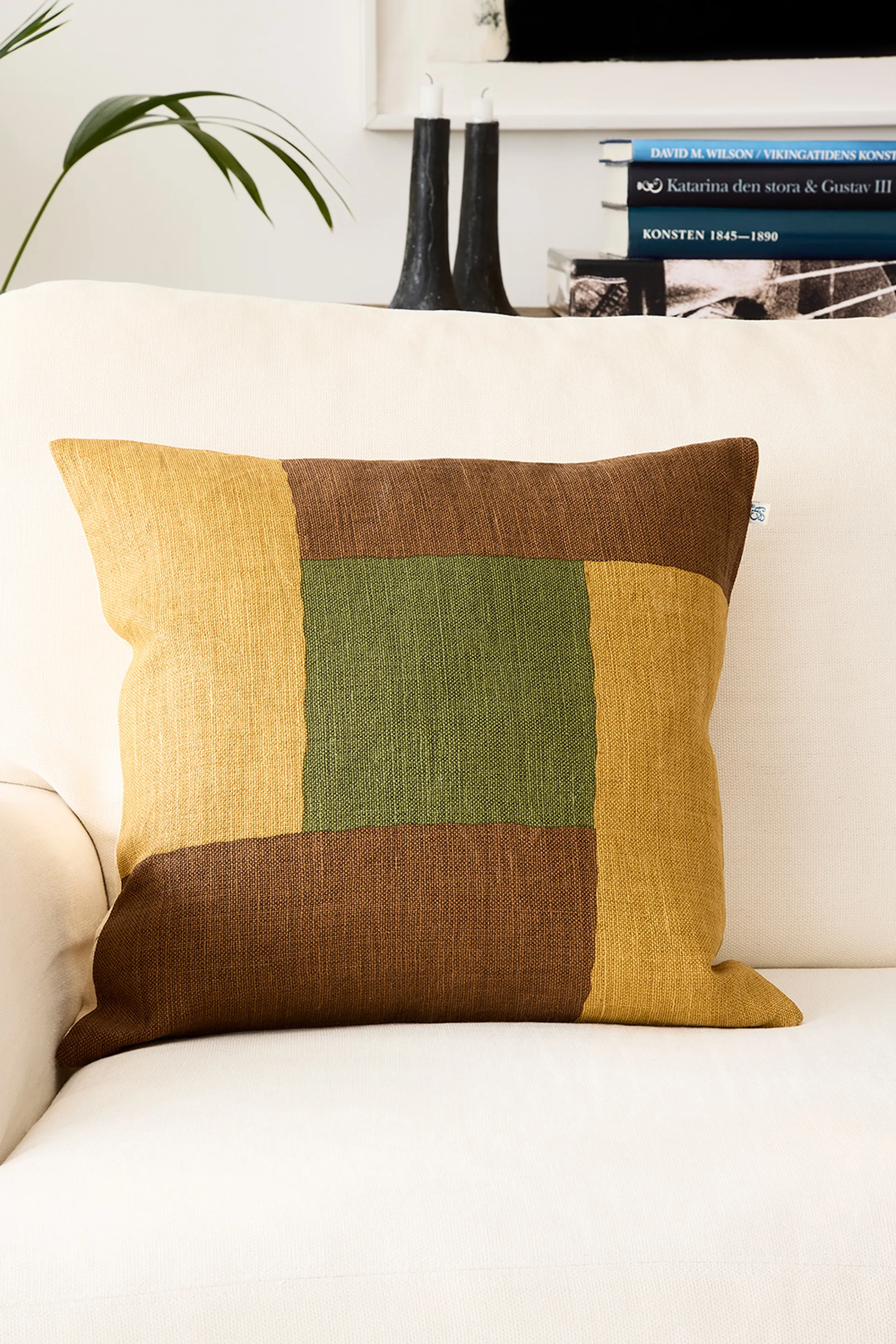 Halo putetrekk 50 x 50 cm, Taupe-Spicy Yellow-Cactus Green Chhatwal & Jonsson