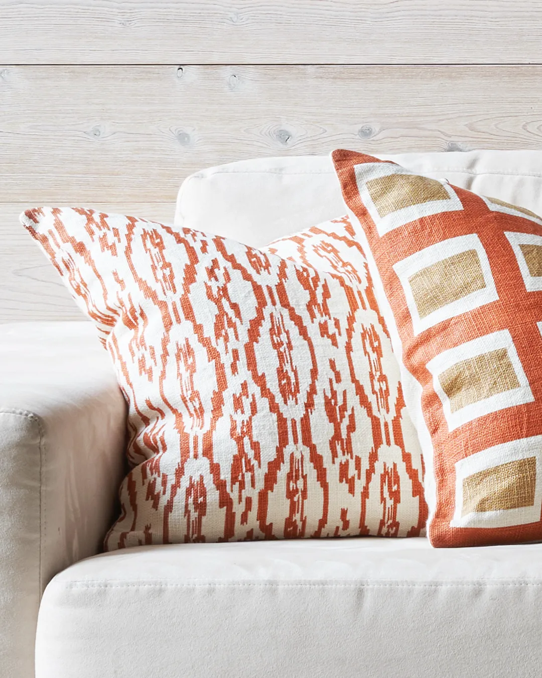 Hira putetrekk 50x50 cm, Apricot Orange/Khaki Chhatwal & Jonsson