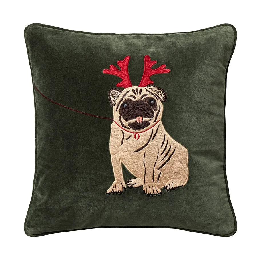 Holiday Dog putetrekk 50x50 cm, Forest green Chhatwal & Jonsson