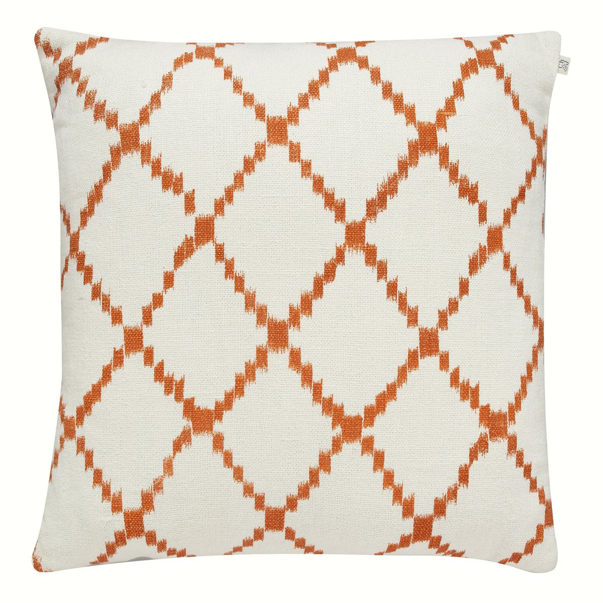 Bilde av Chhatwal & Jonsson Ikat Kerela putevar 50x50 cm Hvit-Jaffa oransje