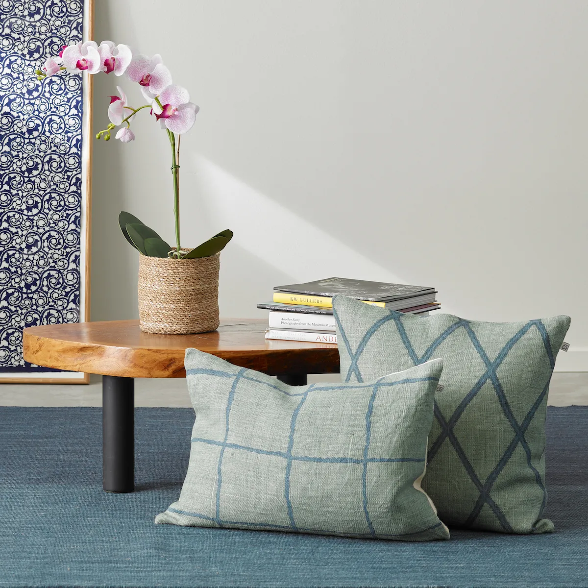 Ikat Orissa putevar 50x50 cm, Aqua-heaven blue Chhatwal & Jonsson