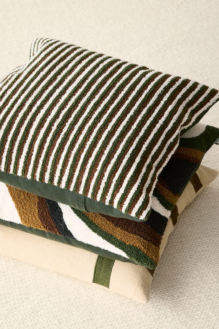 Raipur putetrekk 50 x 50 cm, Cognac-Cactus Green-Off white Chhatwal & Jonsson