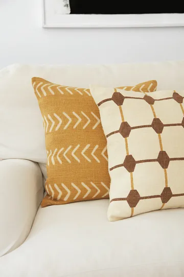Rakhi putetrekk 50 x 50 cm - Taupe-spicy yellow - Chhatwal & Jonsson