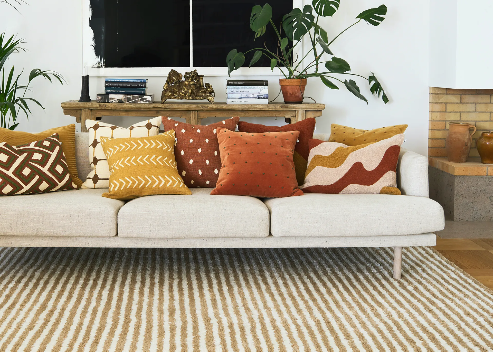 Rakhi putetrekk 50 x 50 cm, Taupe-spicy yellow Chhatwal & Jonsson
