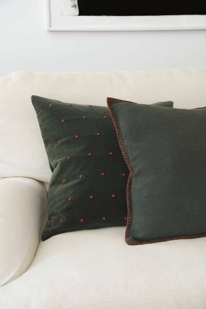 Roma putetrekk 50 x 50 cm, Forest green-terracotta Chhatwal & Jonsson