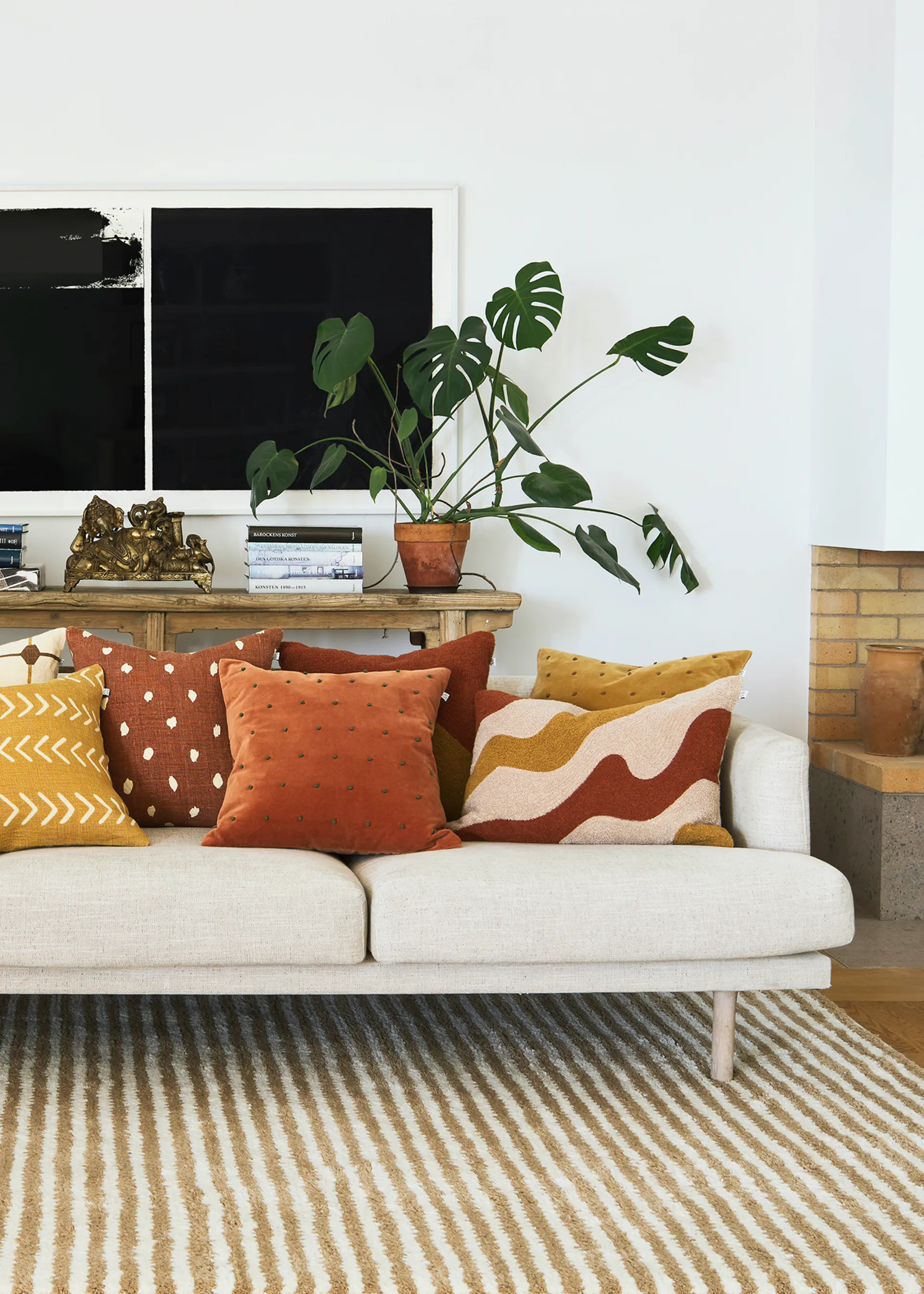 Roma putetrekk 50 x 50 cm, Masala yellow-cognac Chhatwal & Jonsson