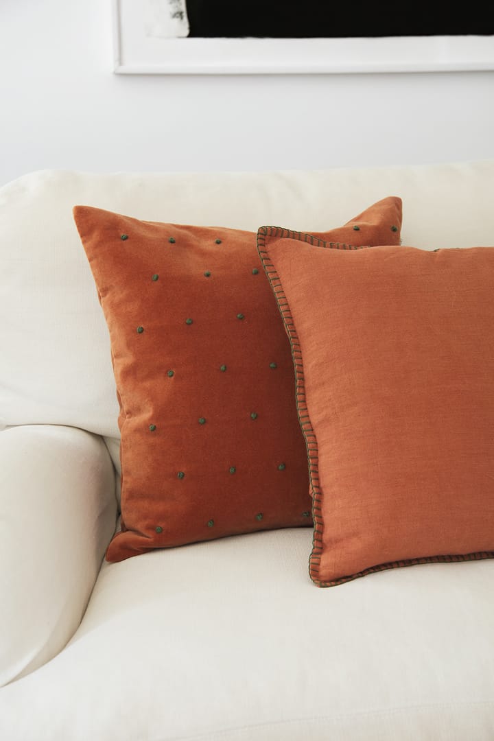 Roma putetrekk 50 x 50 cm, Terracotta-forest green Chhatwal & Jonsson