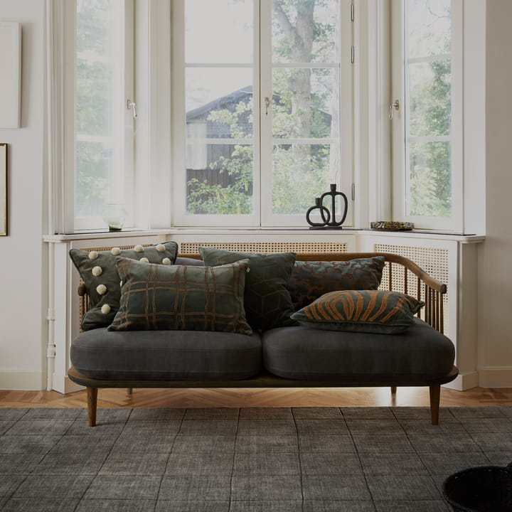 Tattersall putetrekk, sea blue/cognac, 60 x 40 cm  Chhatwal & Jonsson
