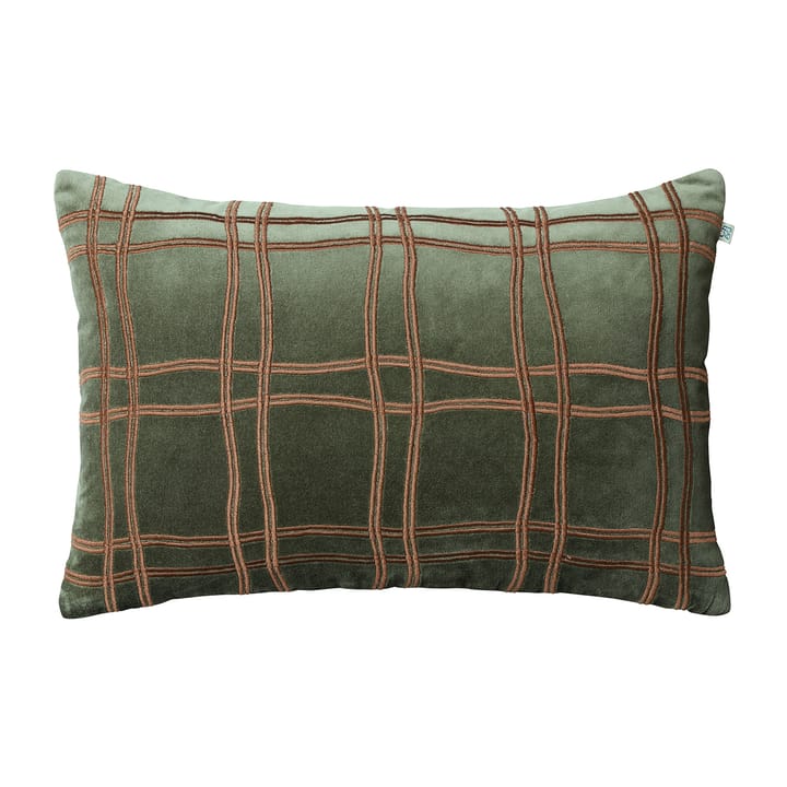 Tattersall putevar 40 x 60 cm - Forest green-cognac - Chhatwal & Jonsson