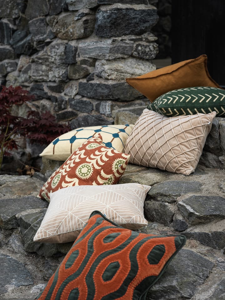 Varanasi putetrekk 50 x 50 cm, Forest green-terracotta Chhatwal & Jonsson