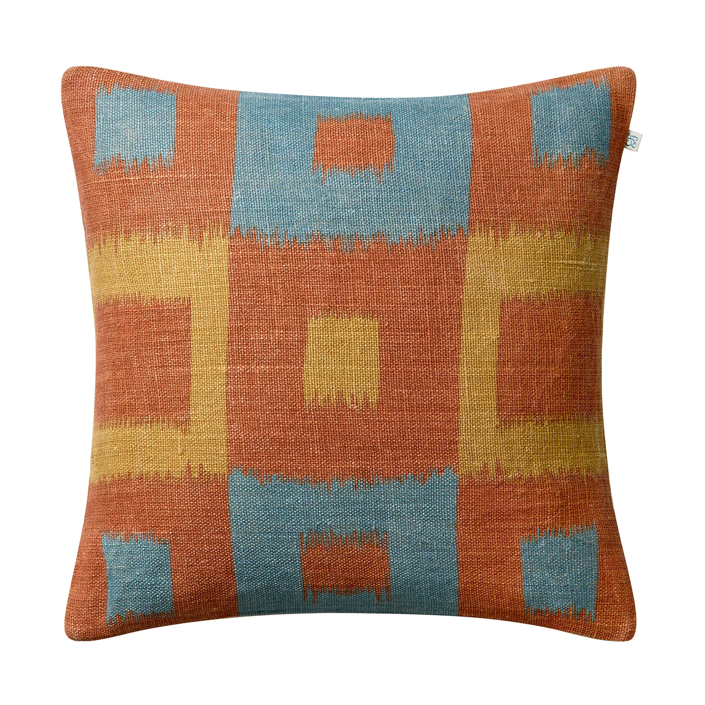 Vicky putetrekk 50x50 cm, Apricot orange-heaven blue-khaki Chhatwal & Jonsson