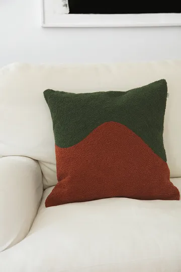 Yogi putetrekk 50 x 50 cm - Forest green-terracotta - Chhatwal & Jonsson