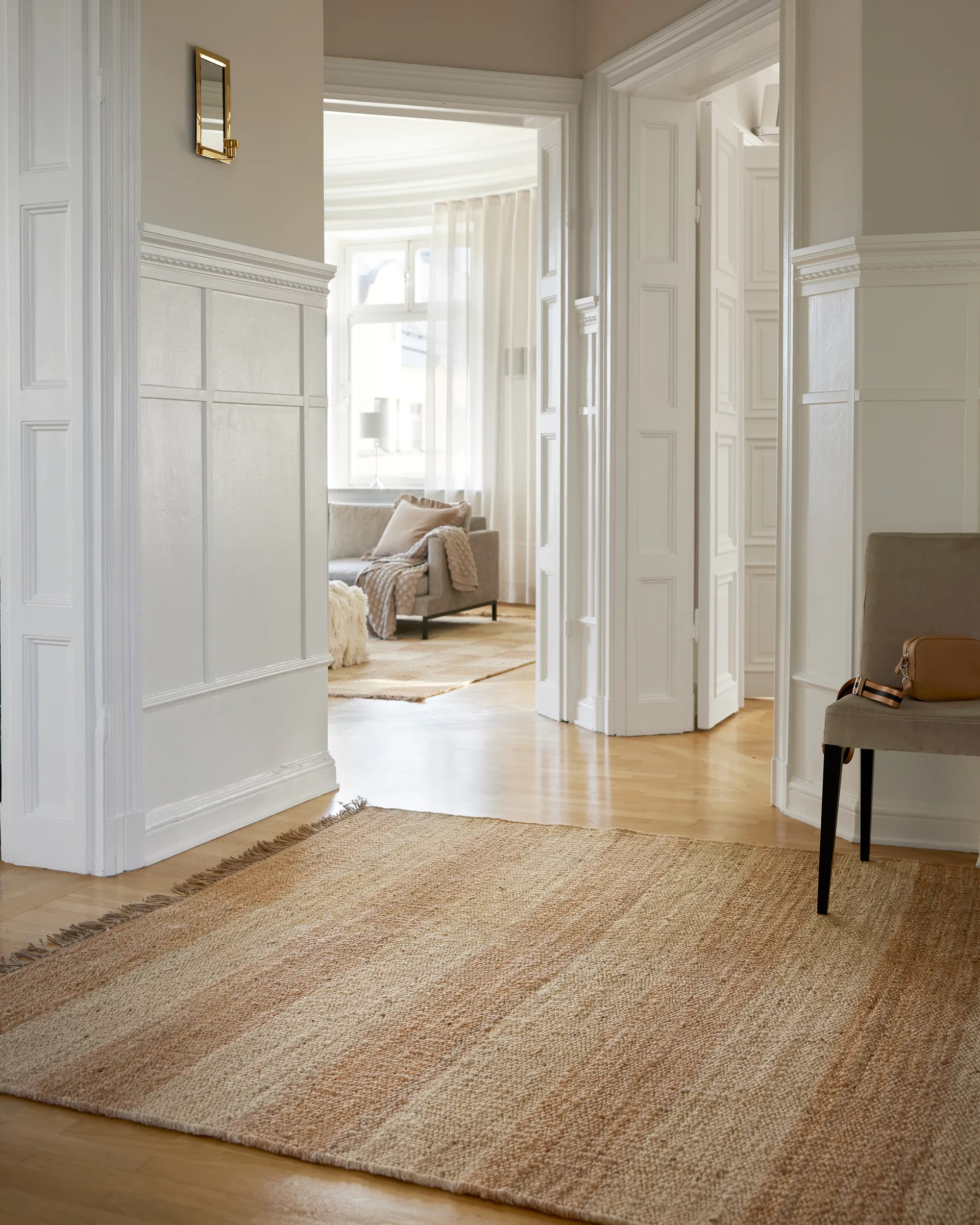 Jute Stripes teppe, Natural jute, 200x300 cm Classic Collection