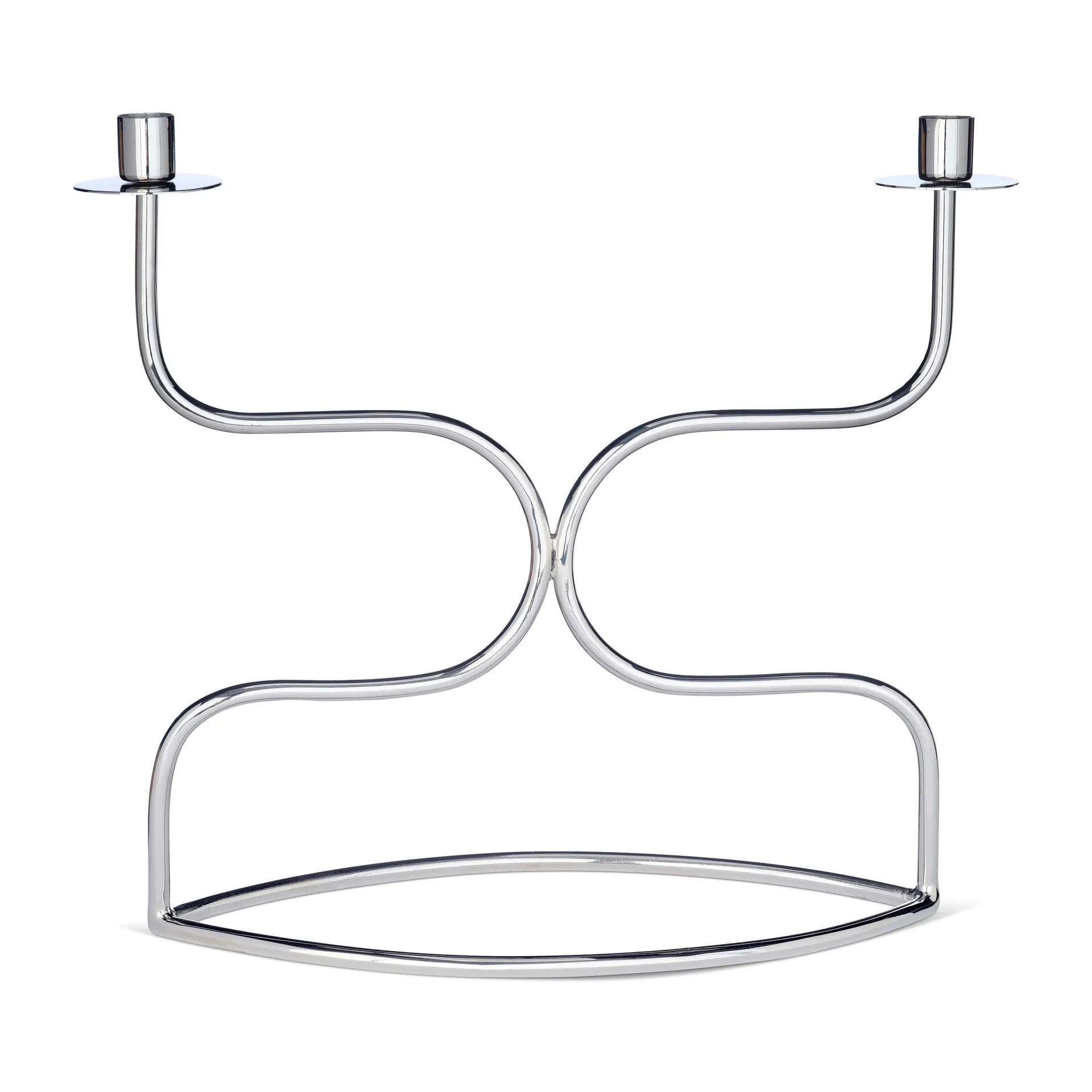 Lysestake candelabra duett, Nikkelbelagt messing Classic Collection