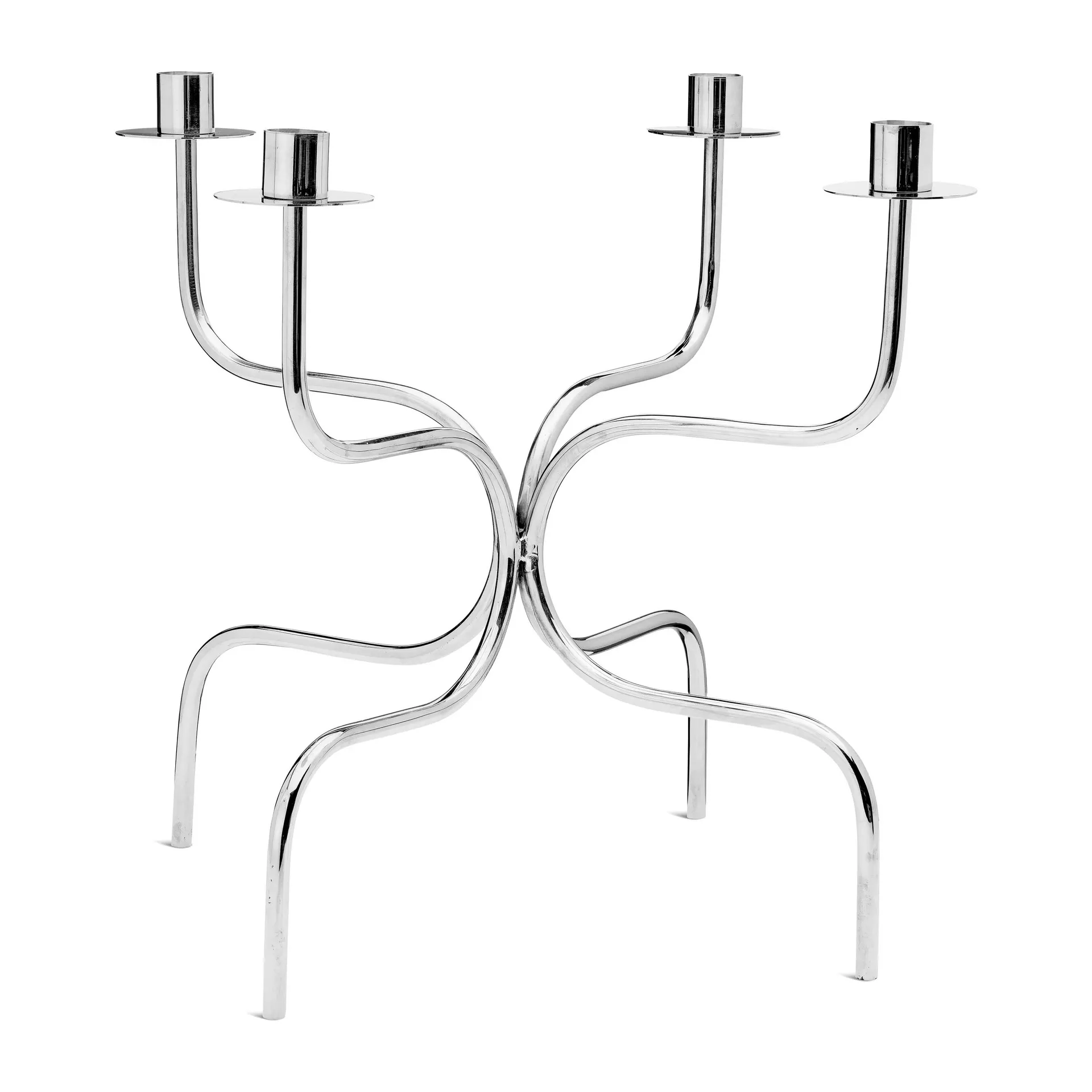 Lysestake candelabra quartet, Nikkelbelagt messing Classic Collection