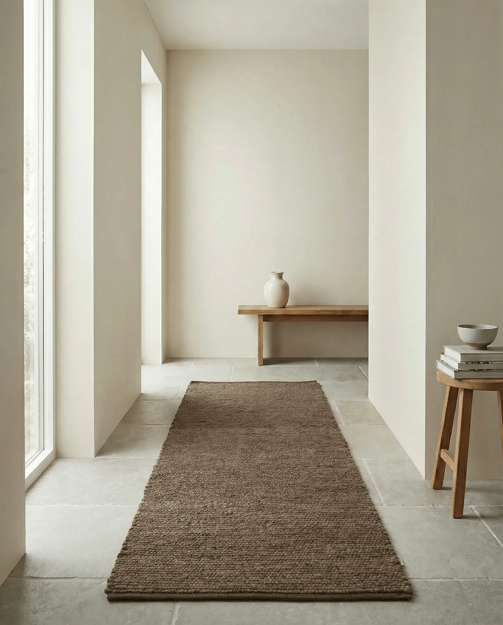 Merino løper, Brun, 80x300 cm Classic Collection