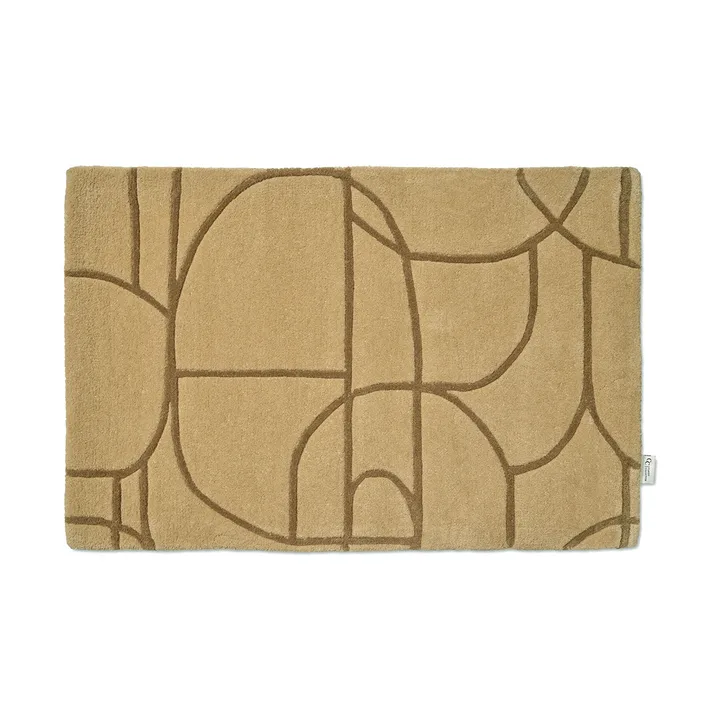 Modern Abstract dørmatte 60x90 cm - Mustard - Classic Collection
