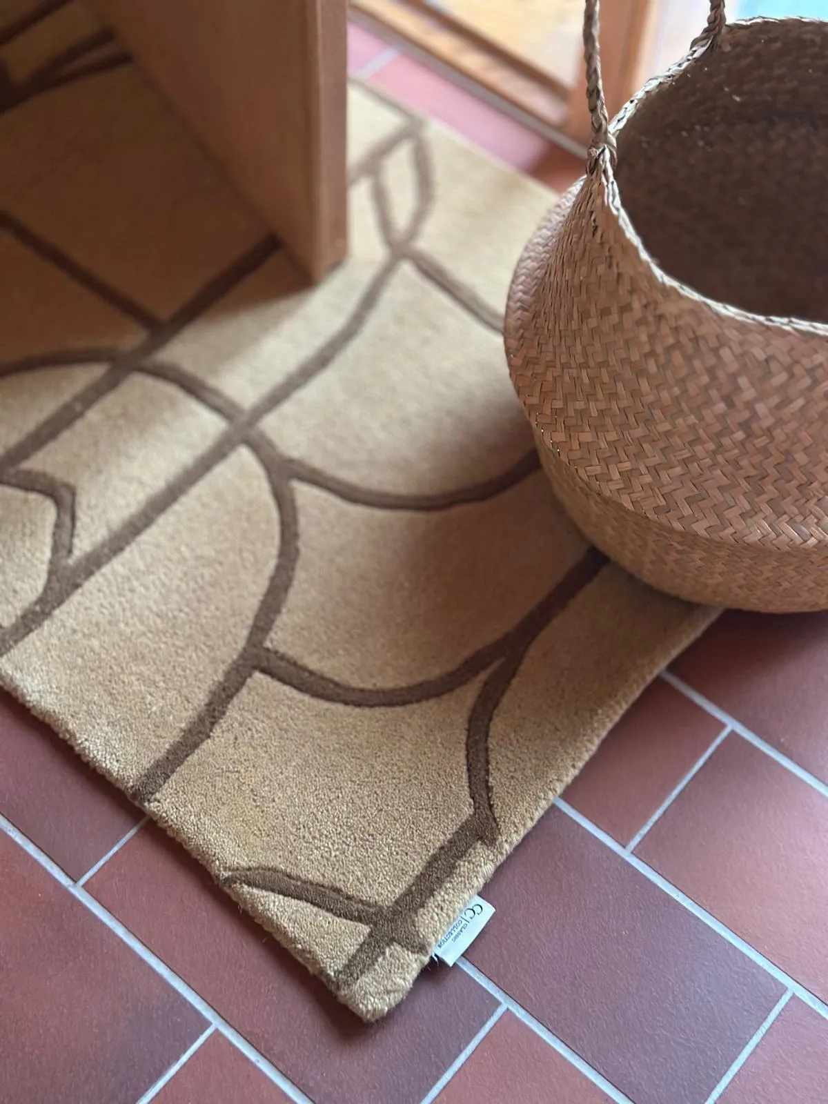 Modern Abstract dørmatte 60x90 cm, Mustard Classic Collection