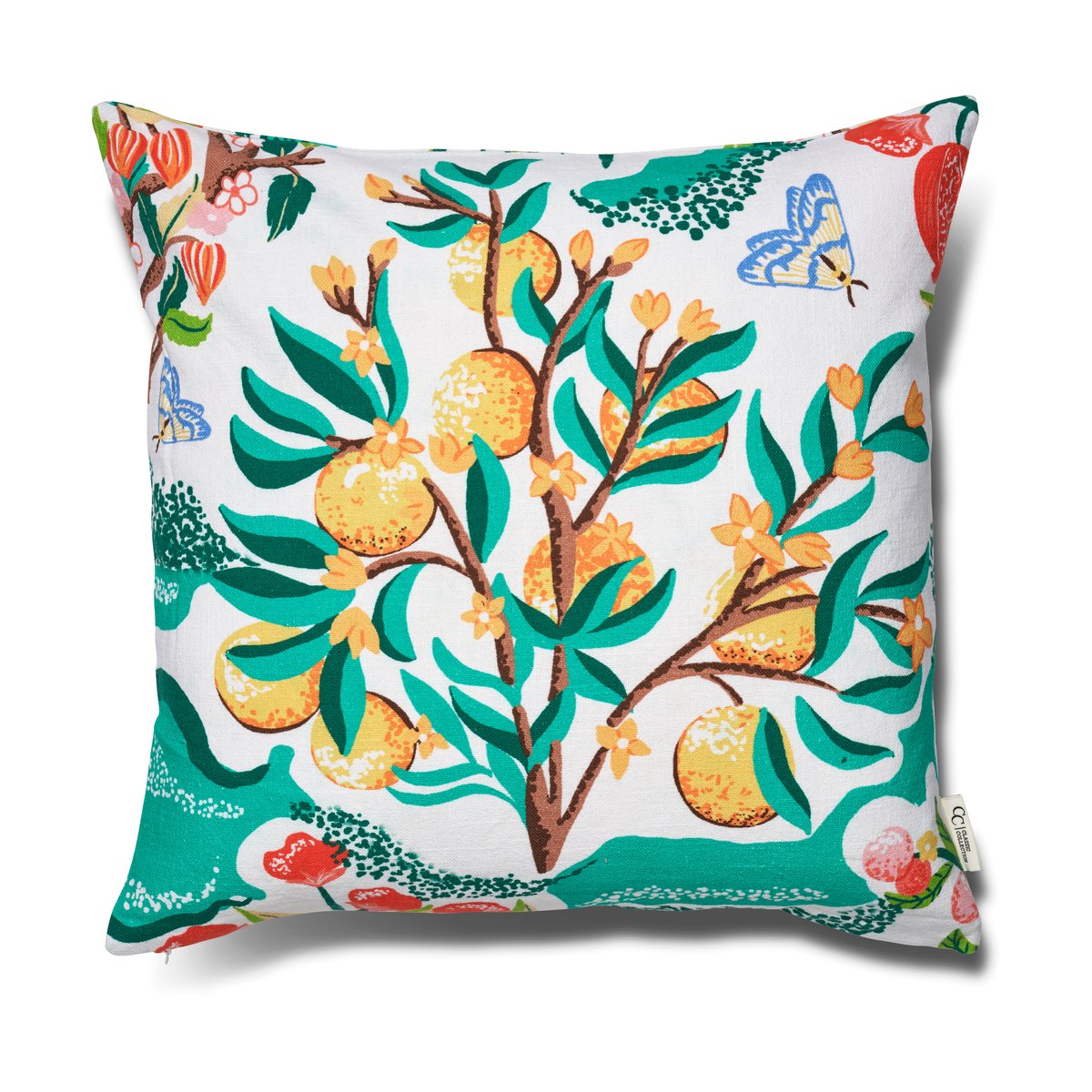 Classic Collection Putetrekk Botanical Orange 50x50 cm White