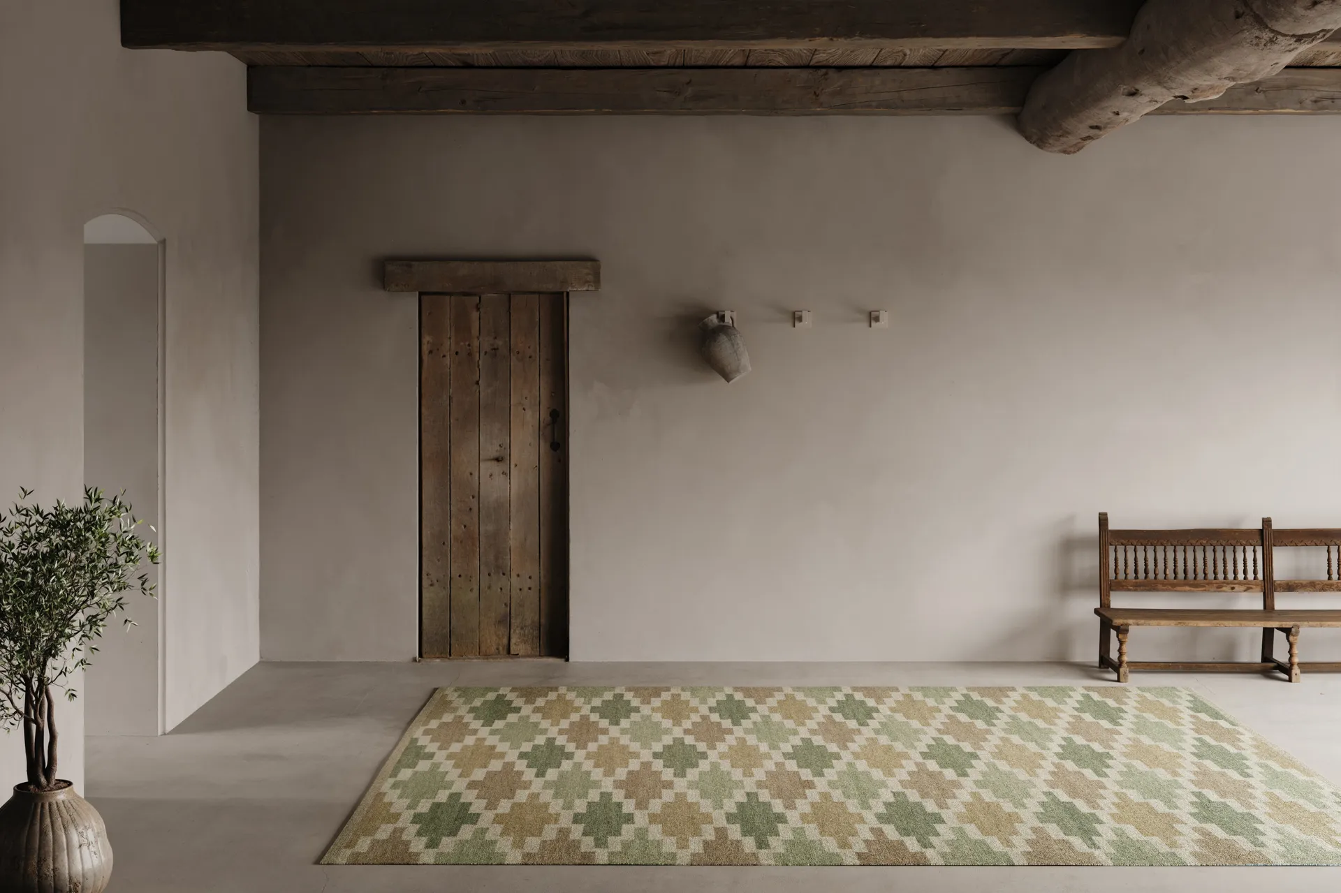 Röllakan Korsnäs teppe, Grønnbeige, 170x230 cm Classic Collection