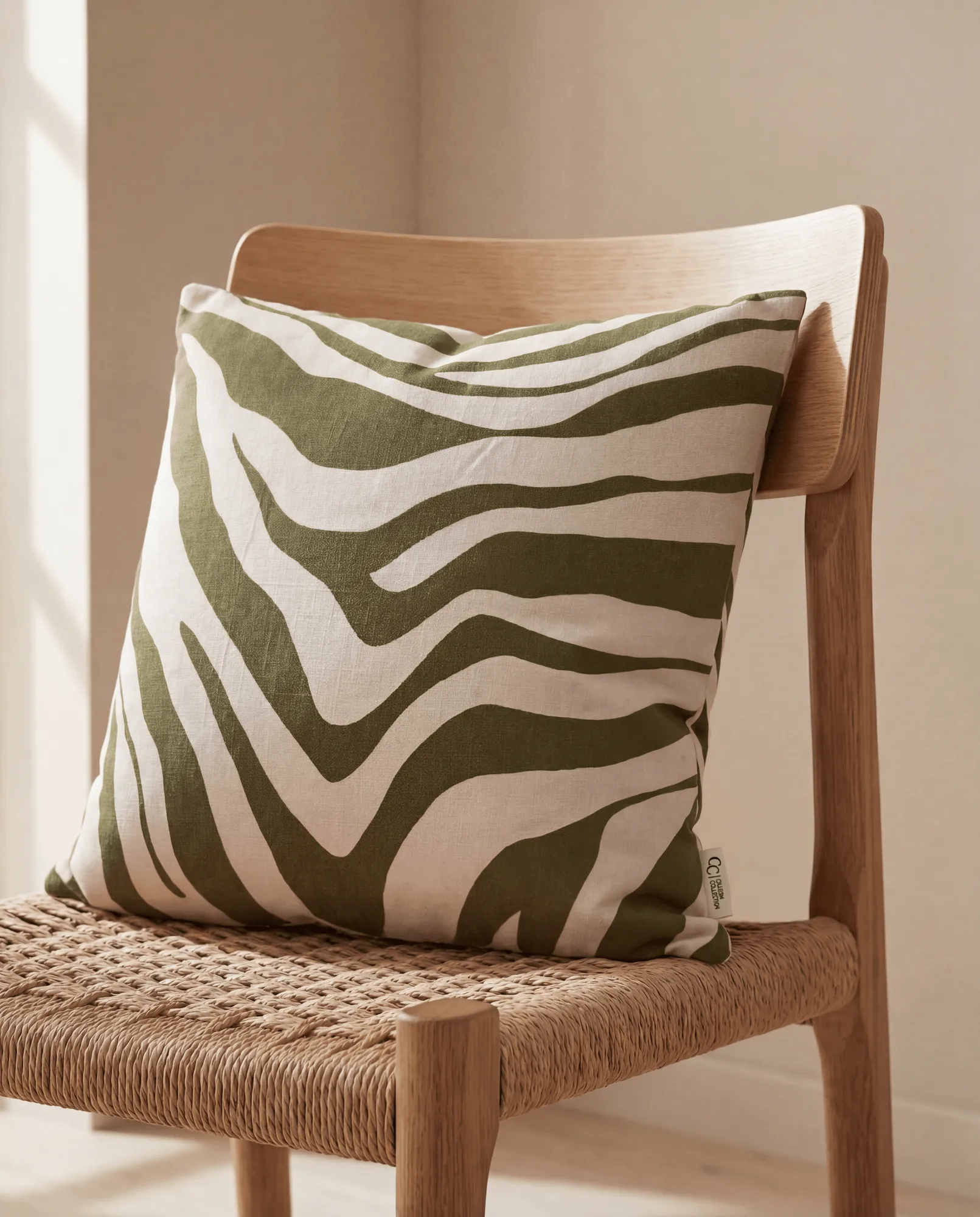 Savannah putetrekk, Green-off white, 50x50 cm Classic Collection