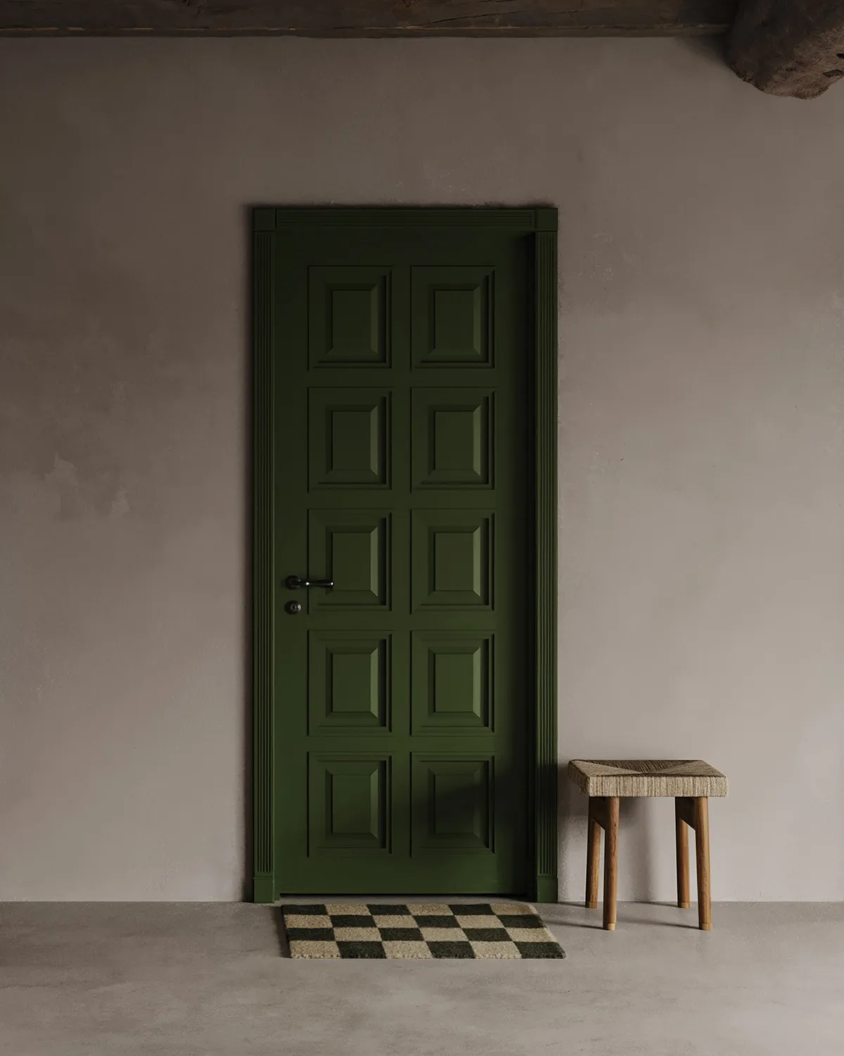 Square dørmatte 60x90 cm, Svart-natur Classic Collection