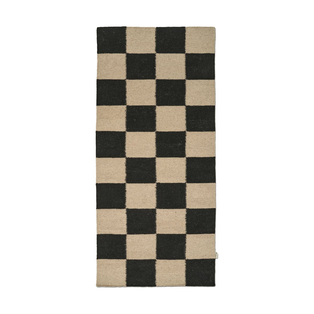 Classic Collection Squares løper Black-natural, 80x200 cm