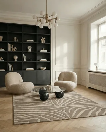 Zebra gulvteppe 250x350 cm - Beige, 250x350 cm - Classic Collection