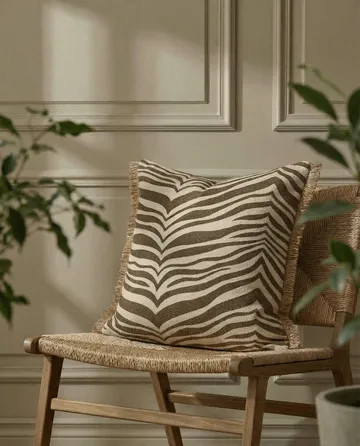 Zebra pute - Brun-natur, 50x50 cm - Classic Collection