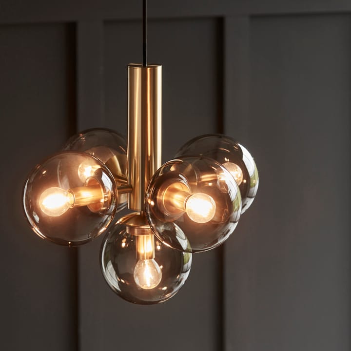 Avenue 43 taklampe, Messing røykfarget glass CO Bankeryd
