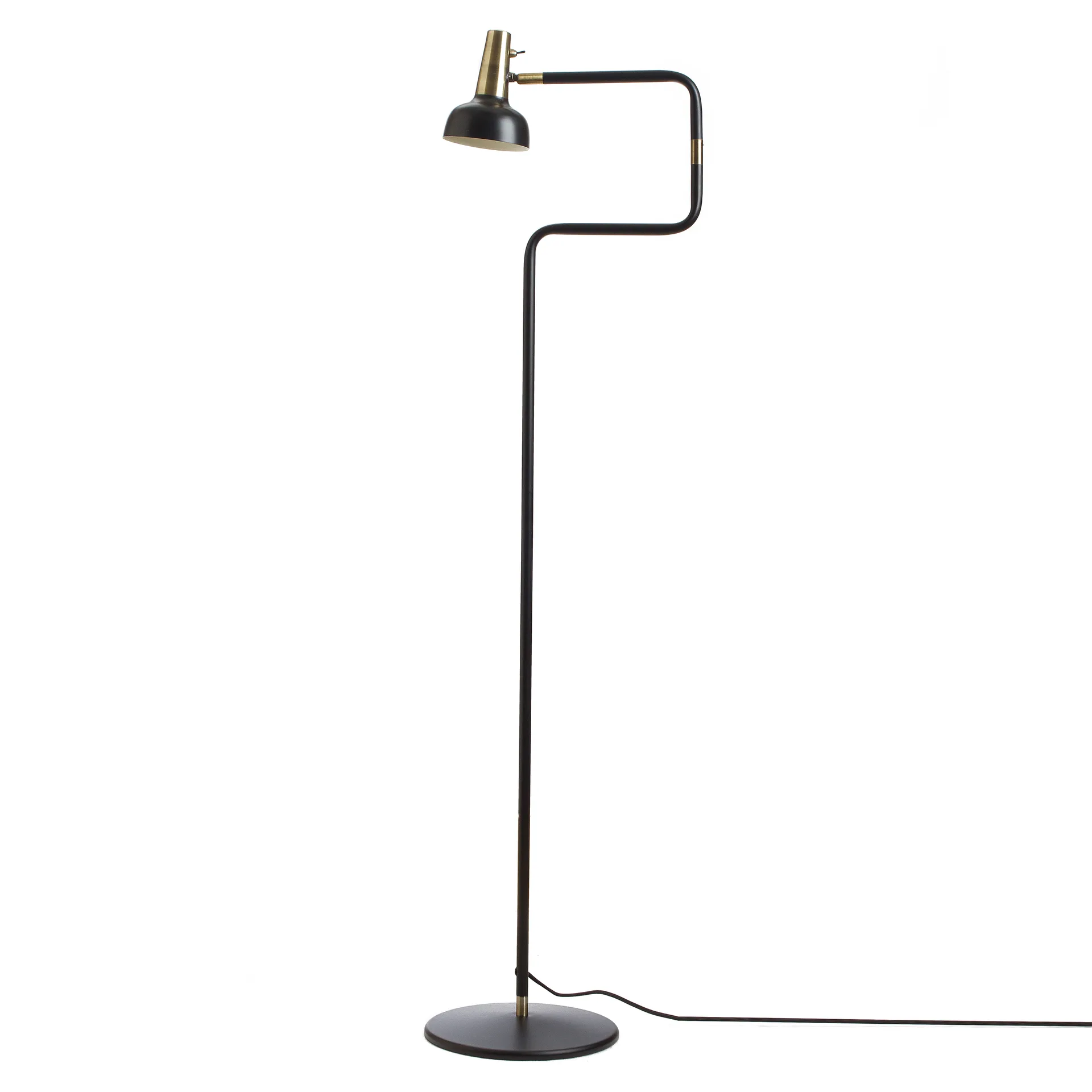 Ray gulvlampe, svart-messing CO Bankeryd