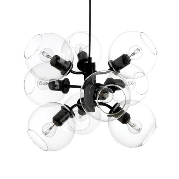 Tage taklampe - sort-klarglass - CO Bankeryd
