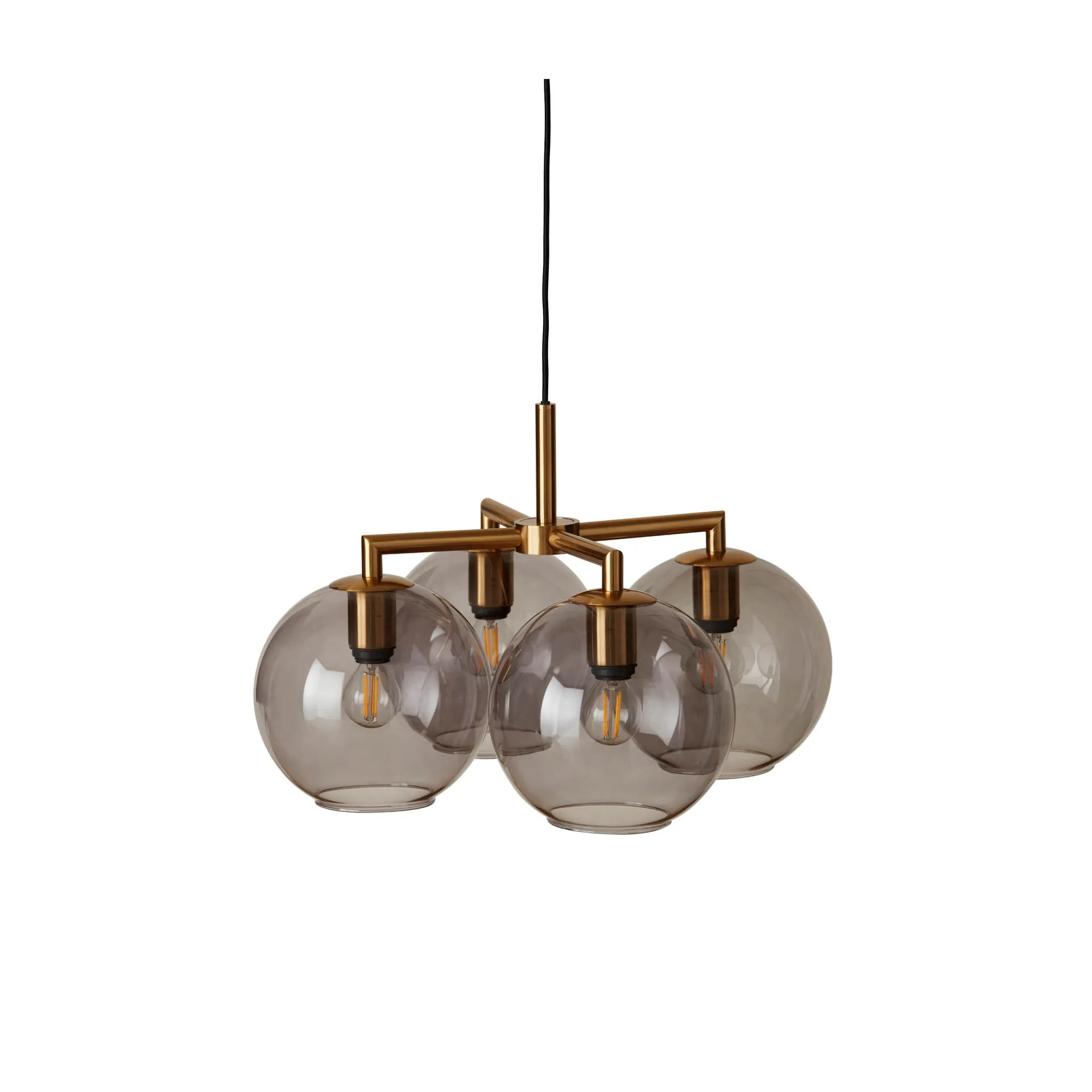 Ture pendel 30 cm, Messing-røykfarget glass CO Bankeryd