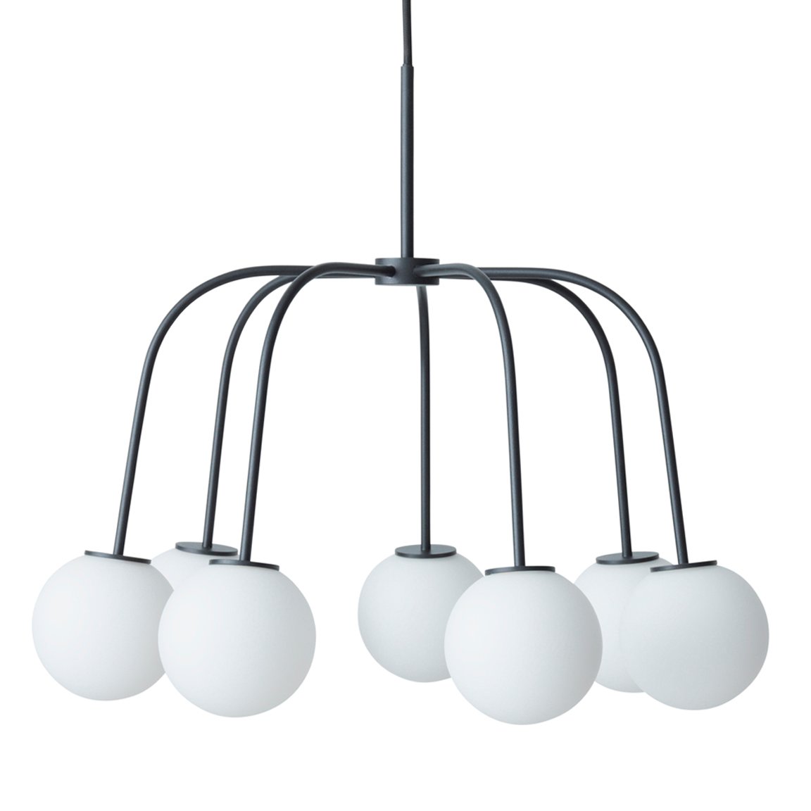 Waterfall taklampe Svart-opalglass