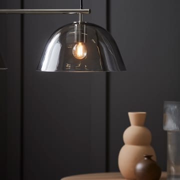 Wendo 70 taklampe røykfarget glass - Nikkel - CO Bankeryd
