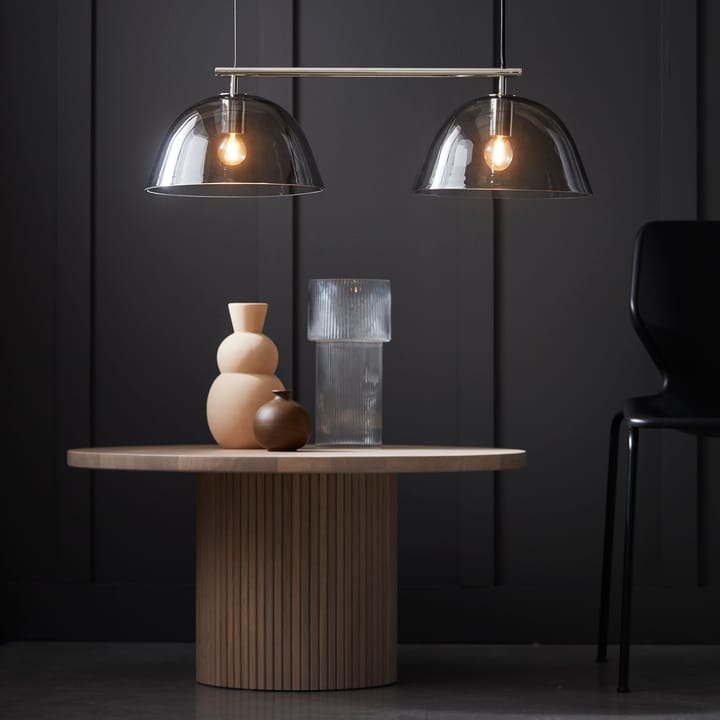 Wendo 70 taklampe røykfarget glass, Nikkel CO Bankeryd