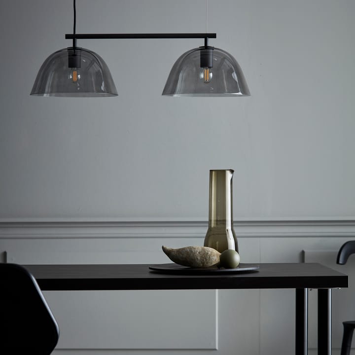 Wendo 70 taklampe røykfarget glass, Svart CO Bankeryd