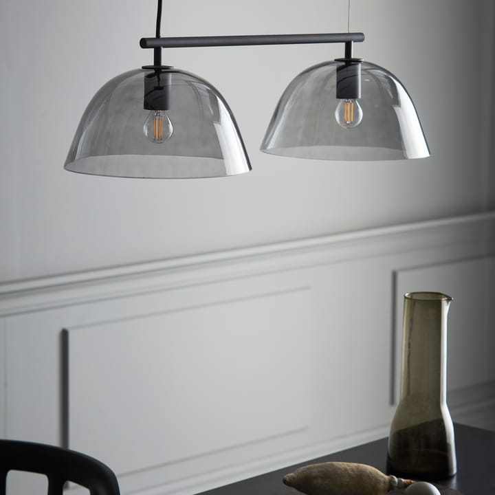 Wendo 70 taklampe røykfarget glass, Svart CO Bankeryd