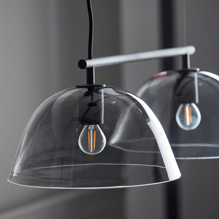 Wendo 70 taklampe røykfarget glass, Svart CO Bankeryd