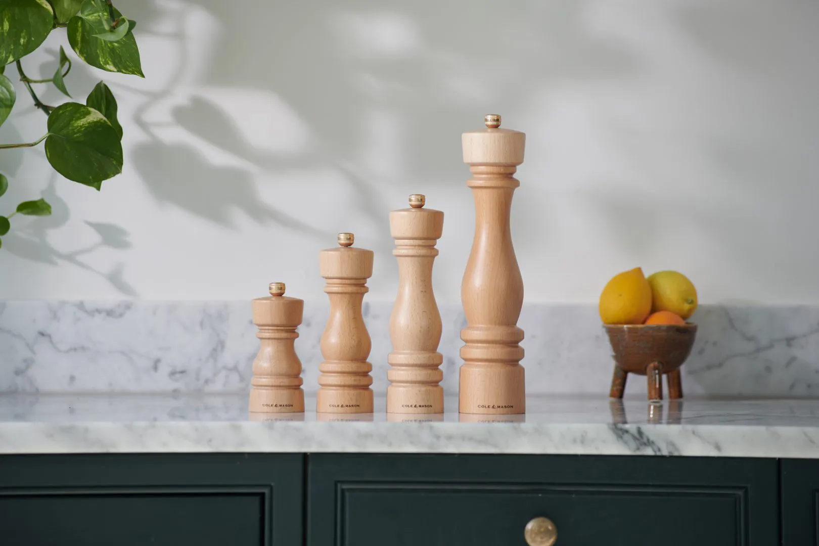 London salt- og pepperkvernsett, Natural Cole & Mason